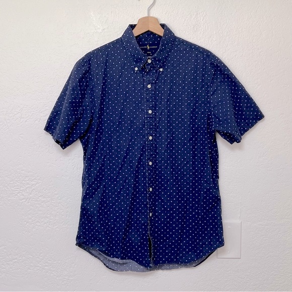 Ralph Lauren Other - Ralph Lauren Navy Patterned Button Down Short Sleeve, Size L